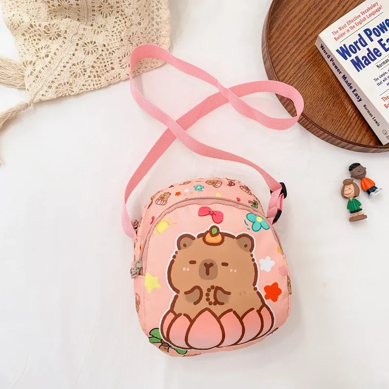 Kid'S Nylon Cartoon Capybara Cute Square Zipper Crossbody Bag display picture 64