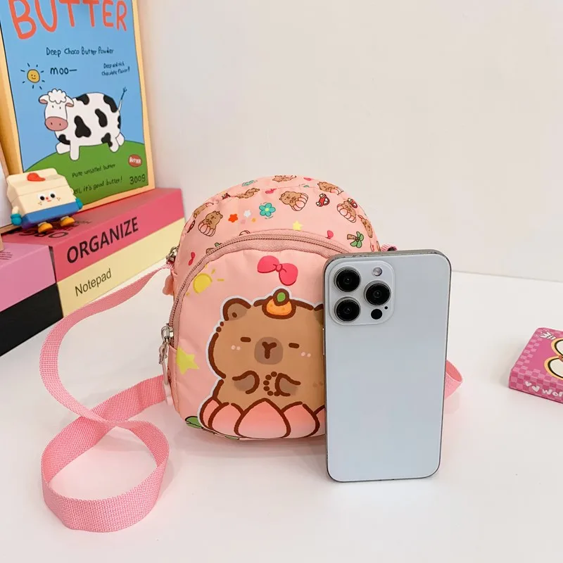 Kid'S Nylon Cartoon Capybara Cute Square Zipper Crossbody Bag display picture 56