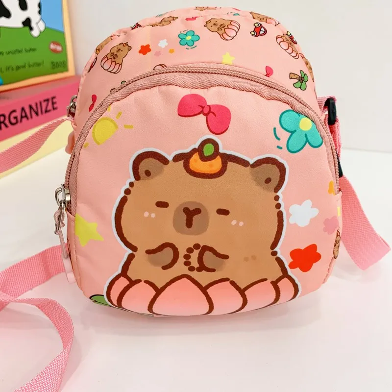 Kid'S Nylon Cartoon Capybara Cute Square Zipper Crossbody Bag display picture 59