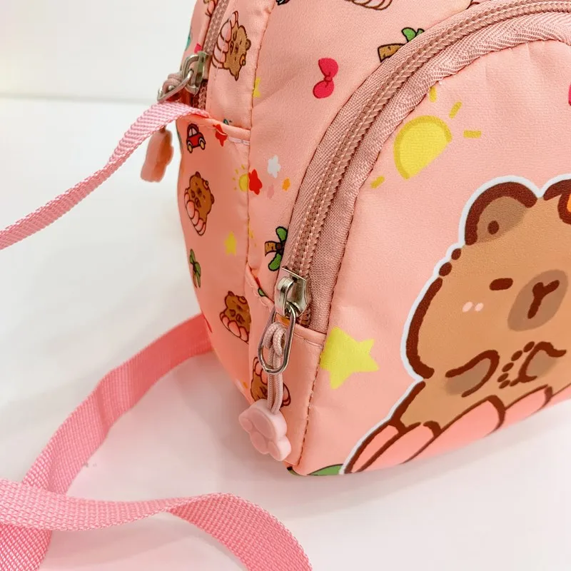 Kid'S Nylon Cartoon Capybara Cute Square Zipper Crossbody Bag display picture 62