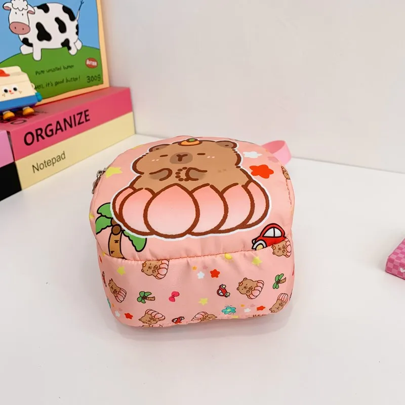 Kid'S Nylon Cartoon Capybara Cute Square Zipper Crossbody Bag display picture 73