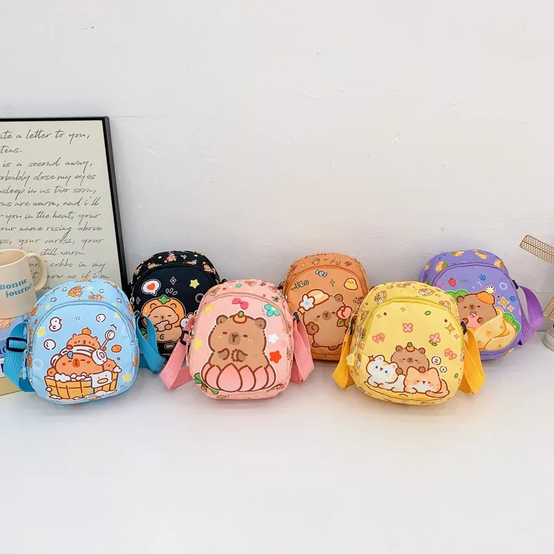 Kid'S Nylon Cartoon Capybara Cute Square Zipper Crossbody Bag display picture 65