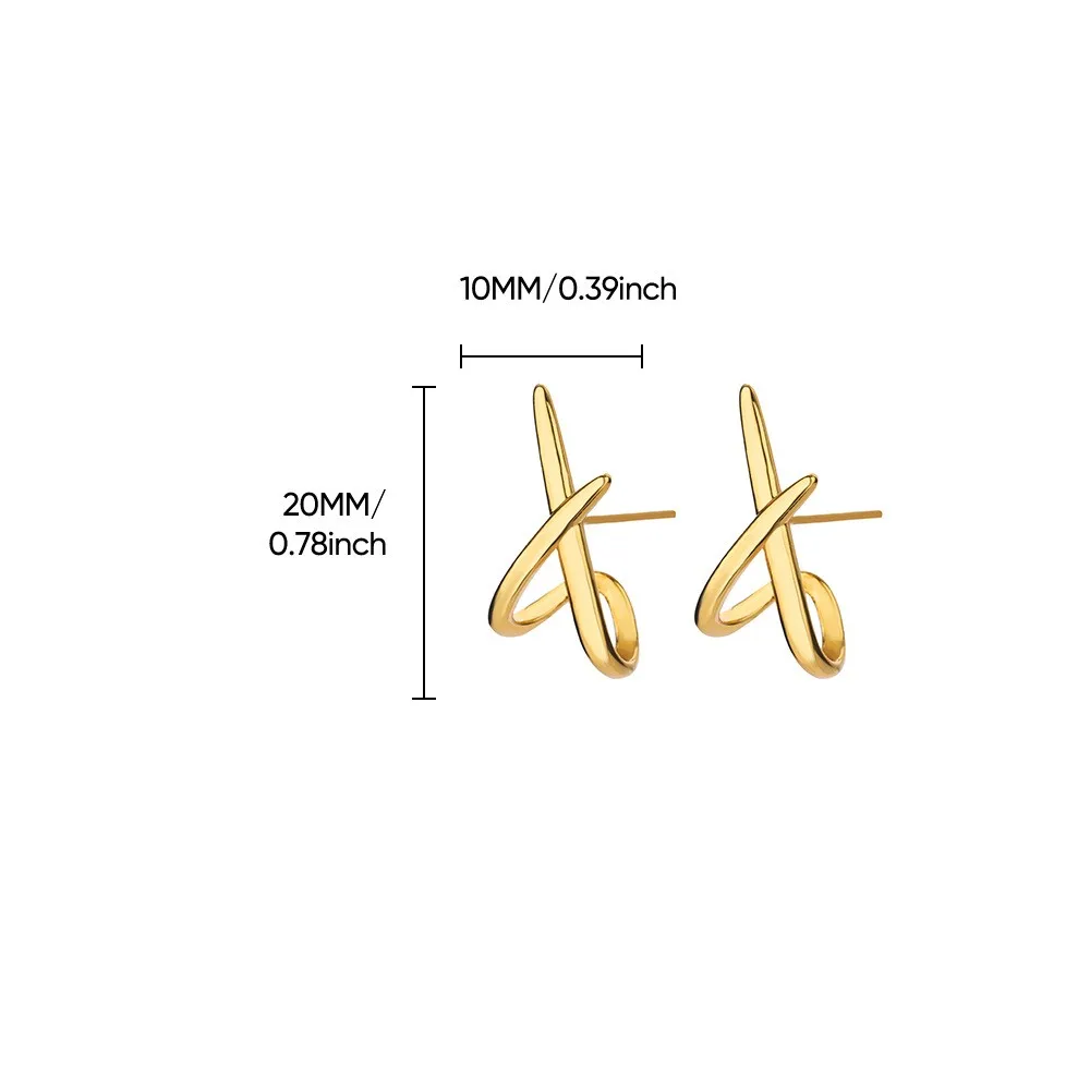 1 Pair Simple Style Geometric 304 Stainless Steel Ear Studs display picture 7