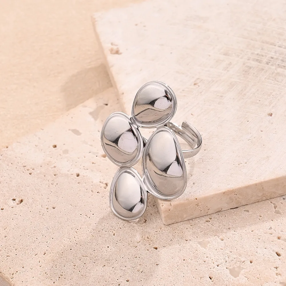 Casual Modern Style Simple Style 1 Red Heart 304 Stainless Steel Handmade Polishing Plating 18K Gold Plated Women's Open Rings display picture 3