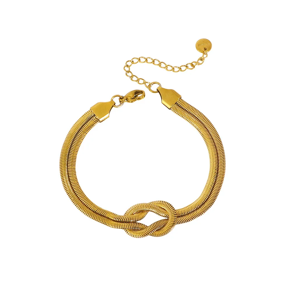 IG Style Simple Style Classic Style Geometric 304 Stainless Steel Mixed Metal 18K Gold Plated Women's Bracelets display picture 1