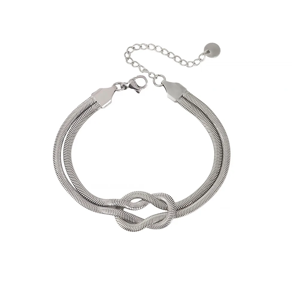 IG Style Simple Style Classic Style Geometric 304 Stainless Steel Mixed Metal 18K Gold Plated Women's Bracelets display picture 5