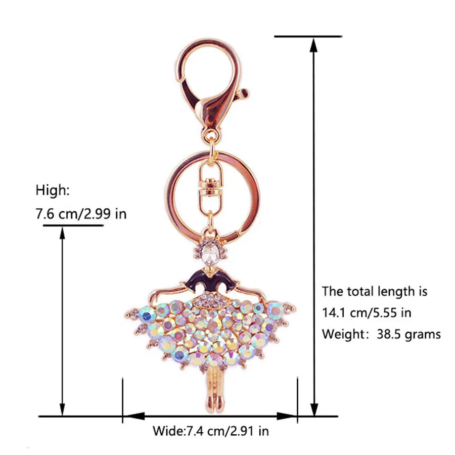 1 Piece Sweet Simple Style Solid Color Alloy Inlay Rhinestones Unisex Keychain display picture 1