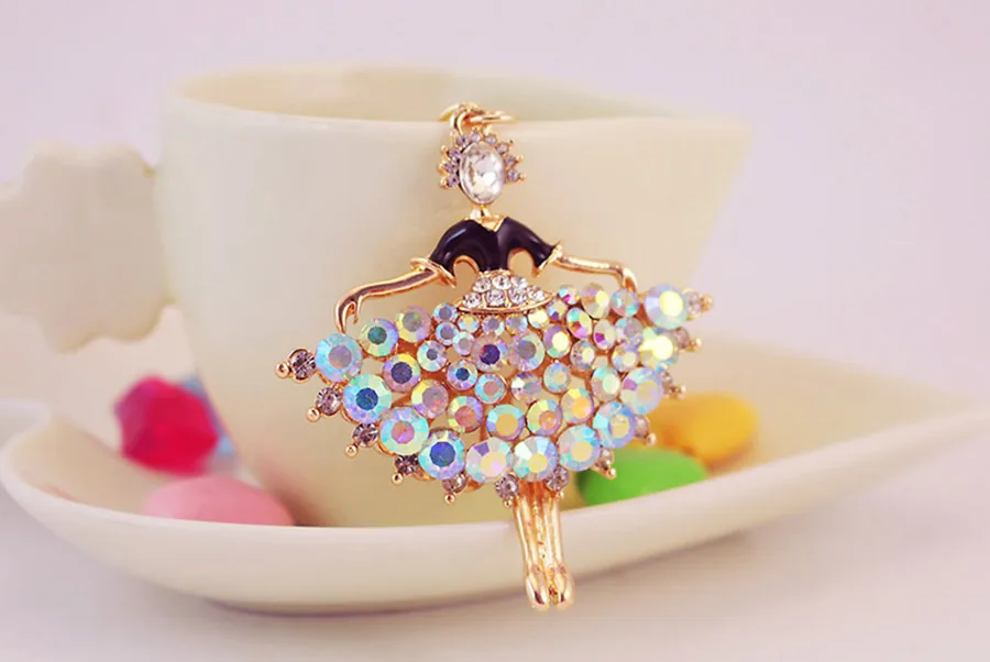 1 Piece Sweet Simple Style Solid Color Alloy Inlay Rhinestones Unisex Keychain display picture 2