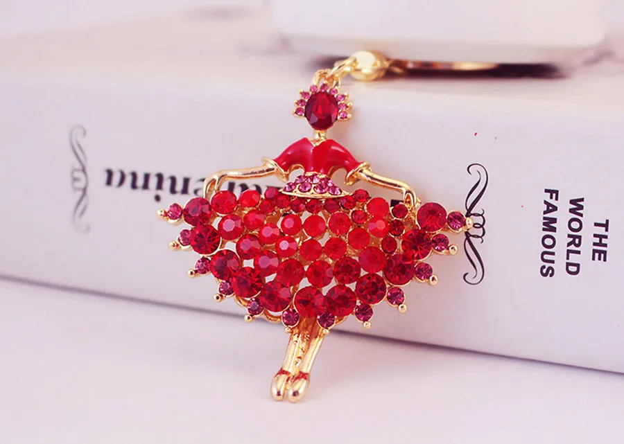 1 Piece Sweet Simple Style Solid Color Alloy Inlay Rhinestones Unisex Keychain display picture 10