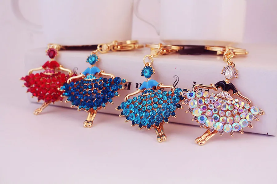 1 Piece Sweet Simple Style Solid Color Alloy Inlay Rhinestones Unisex Keychain display picture 6