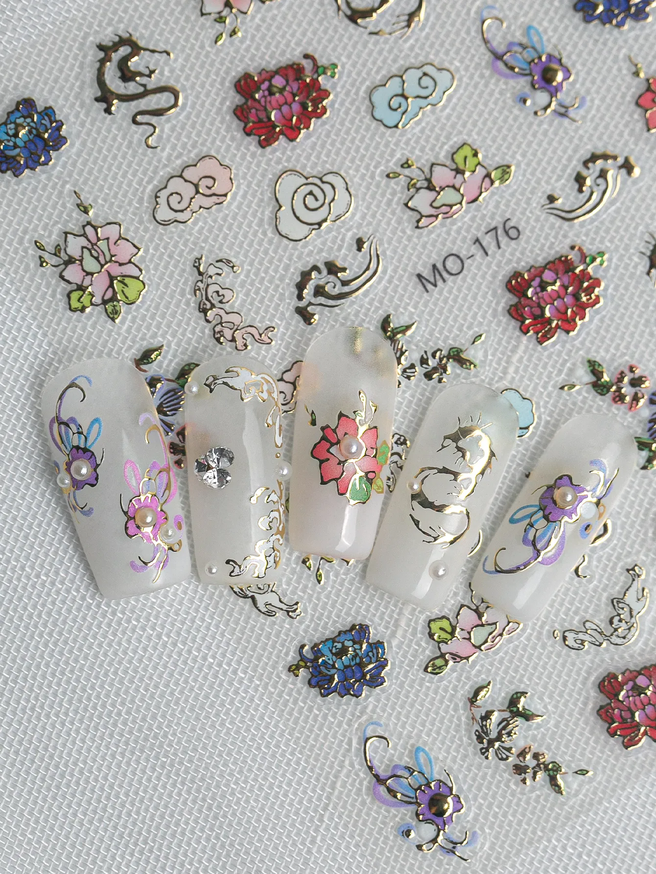 IG Style Shiny Flower Nail Stickers Nail Decoration Accessories display picture 3