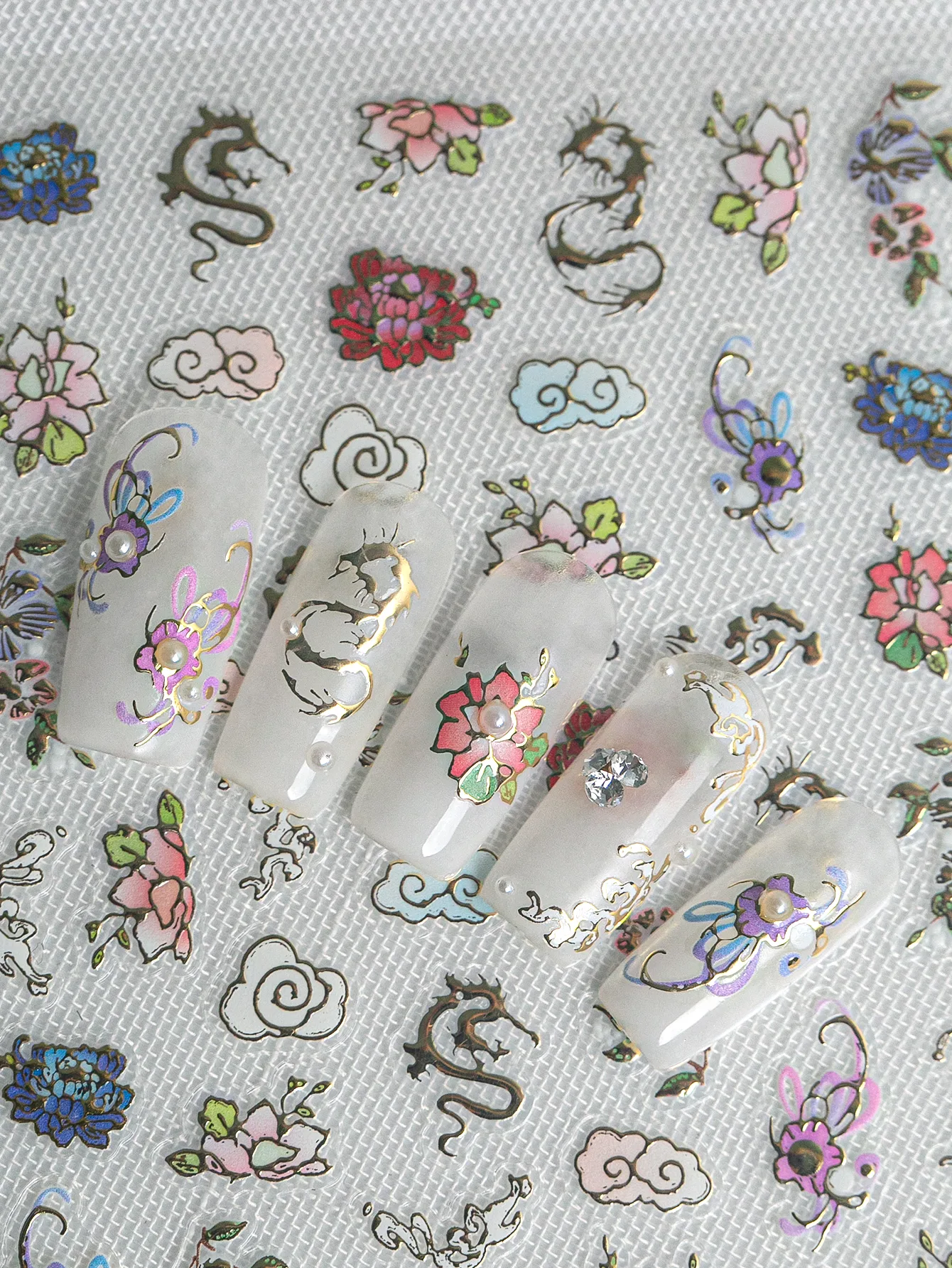 IG Style Shiny Flower Nail Stickers Nail Decoration Accessories display picture 4