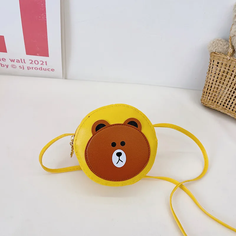Kid'S Pu Leather Cartoon Bear Cute Round Zipper Crossbody Bag display picture 43