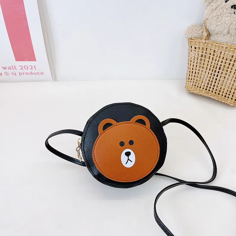 Kid'S Pu Leather Cartoon Bear Cute Round Zipper Crossbody Bag display picture 47