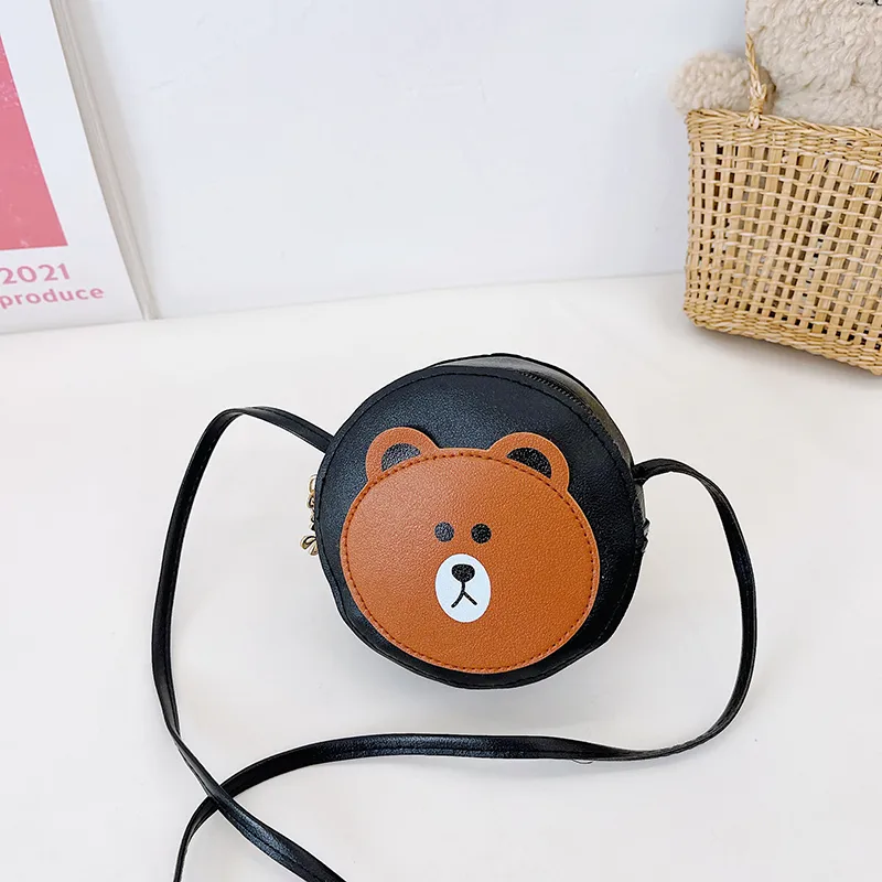 Kid'S Pu Leather Cartoon Bear Cute Round Zipper Crossbody Bag display picture 51