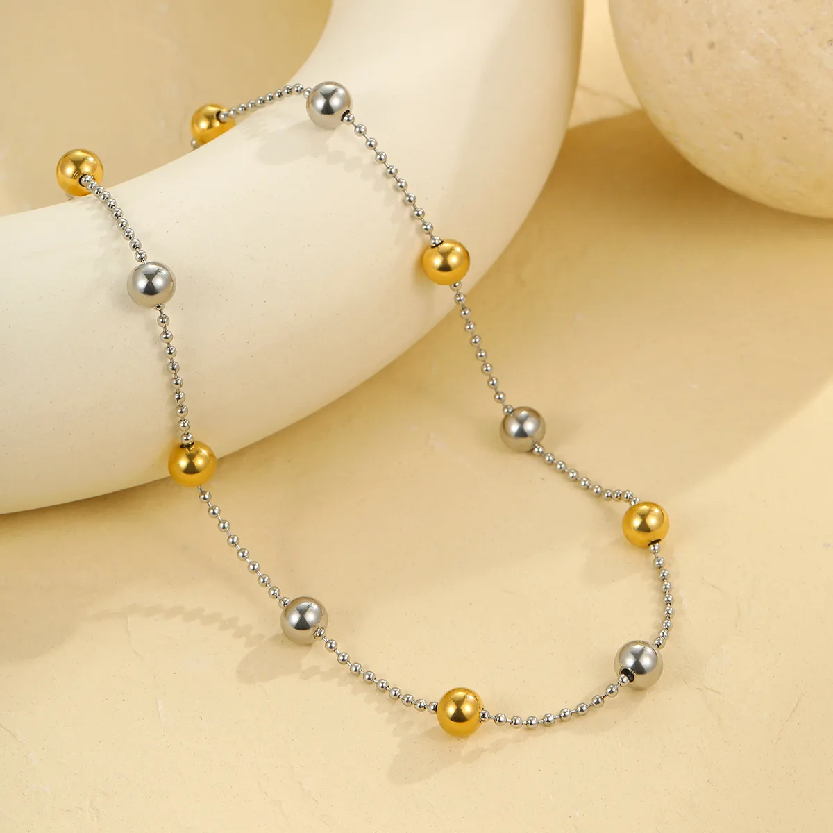 IG Style Casual Simple Style Round 304 Stainless Steel Women's Necklace display picture 2