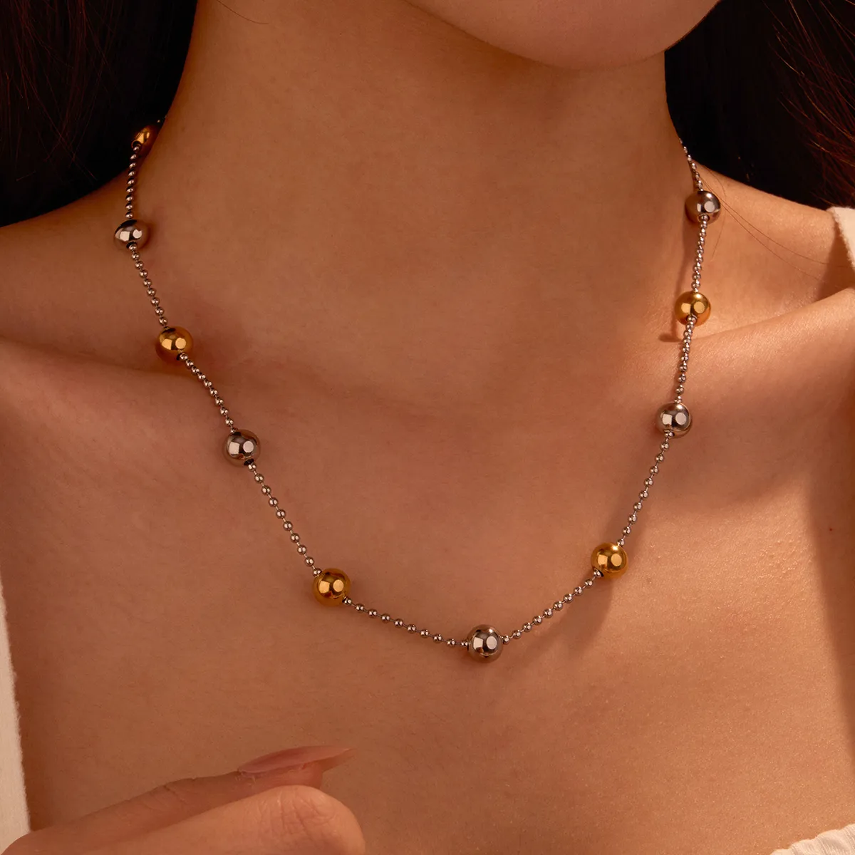 IG Style Casual Simple Style Round 304 Stainless Steel Women's Necklace display picture 1