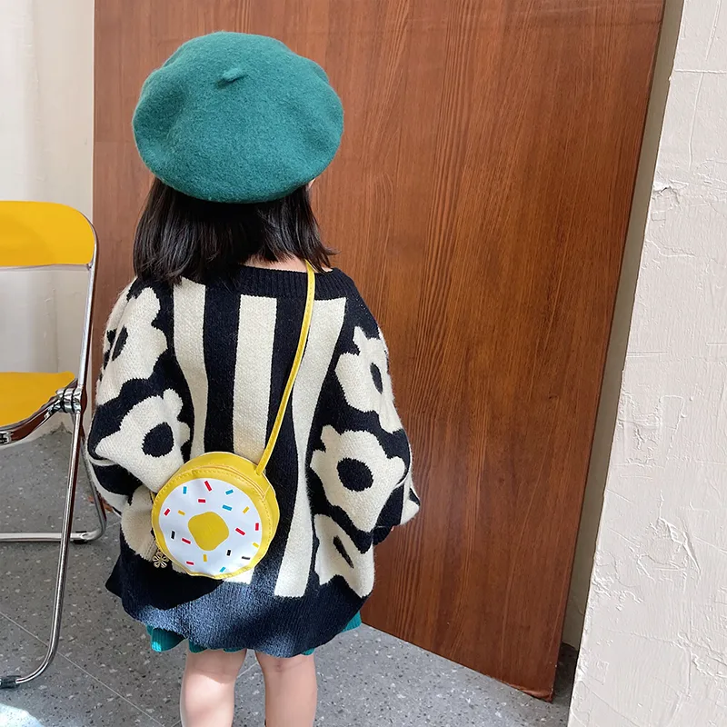 Kid'S Pu Leather Donuts Cute Round Zipper Shoulder Bag Crossbody Bag display picture 4