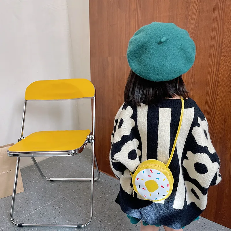 Kid'S Pu Leather Donuts Cute Round Zipper Shoulder Bag Crossbody Bag display picture 5