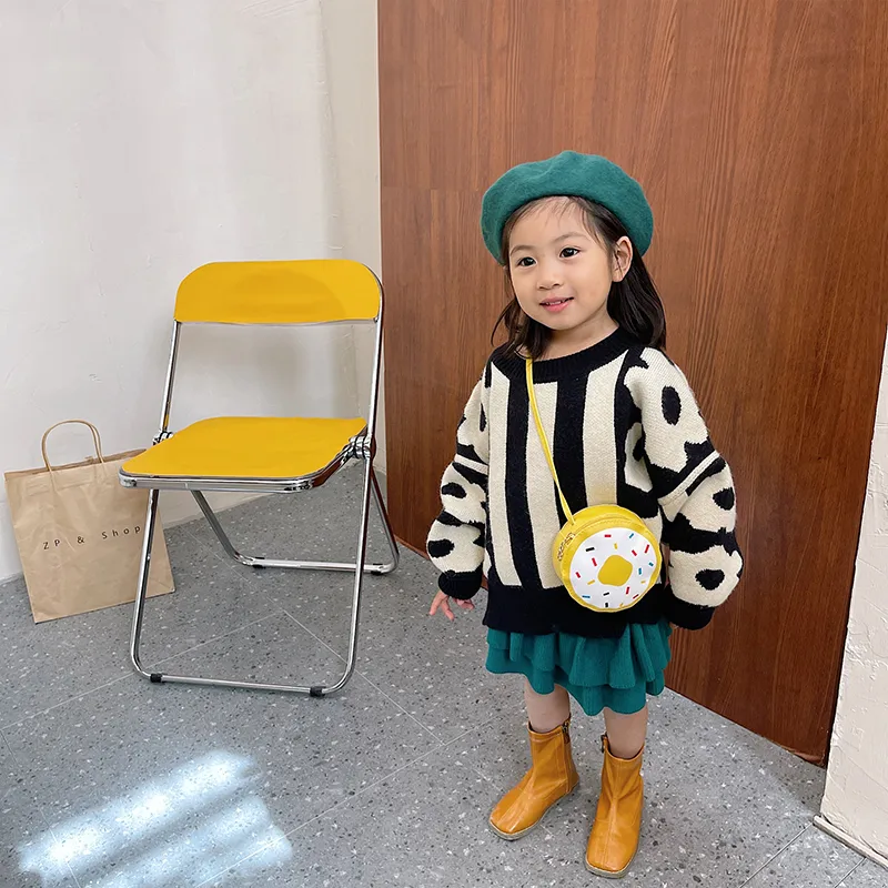 Kid'S Pu Leather Donuts Cute Round Zipper Shoulder Bag Crossbody Bag display picture 24