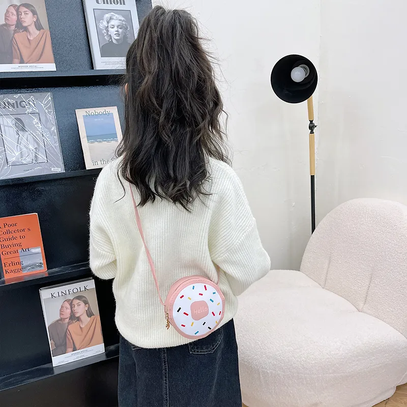 Kid'S Pu Leather Donuts Cute Round Zipper Shoulder Bag Crossbody Bag display picture 36