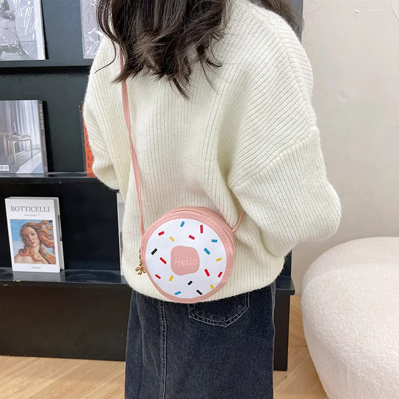 Kid'S Pu Leather Donuts Cute Round Zipper Shoulder Bag Crossbody Bag display picture 25