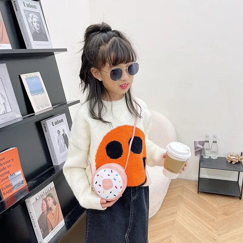 Kid'S Pu Leather Donuts Cute Round Zipper Shoulder Bag Crossbody Bag display picture 40