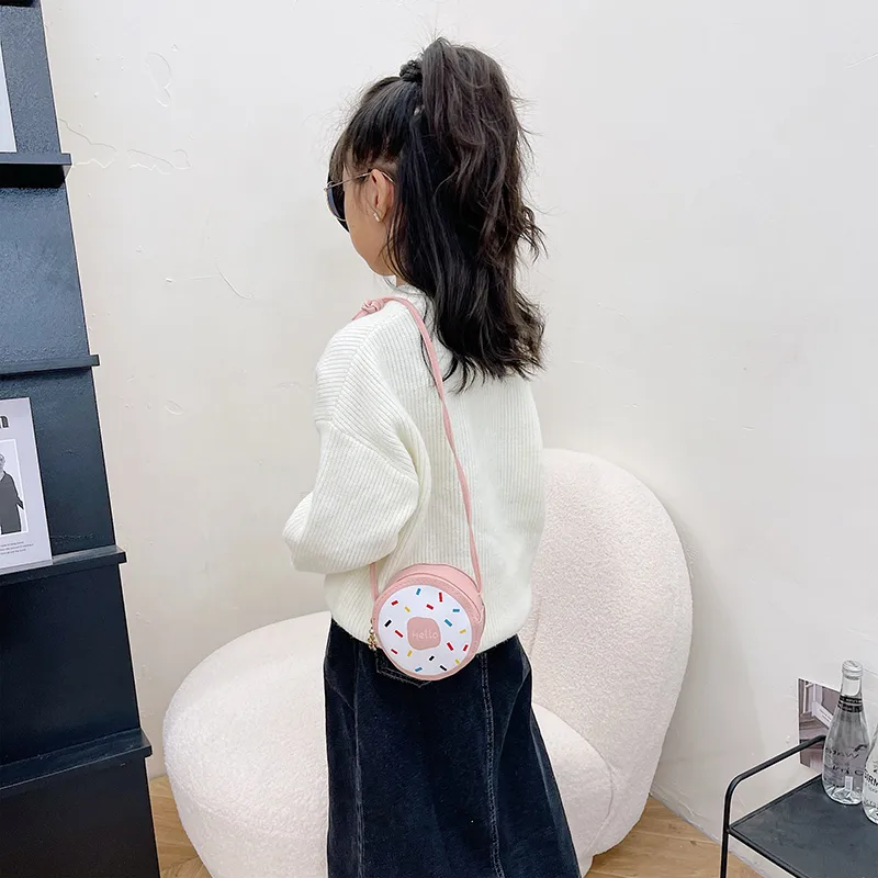 Kid'S Pu Leather Donuts Cute Round Zipper Shoulder Bag Crossbody Bag display picture 50