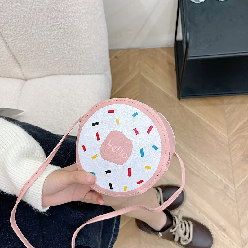 Kid'S Pu Leather Donuts Cute Round Zipper Shoulder Bag Crossbody Bag display picture 41
