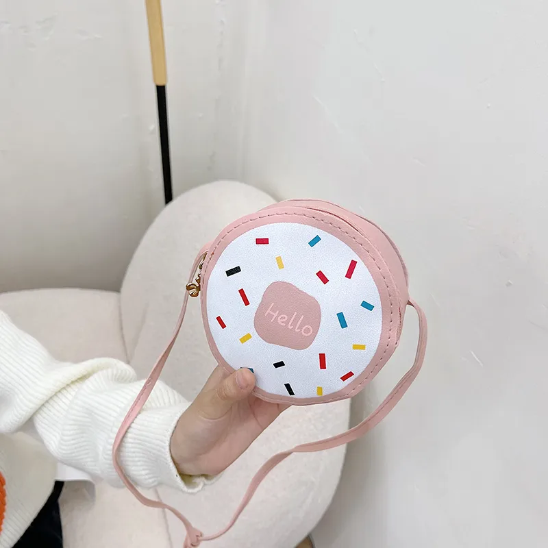 Kid'S Pu Leather Donuts Cute Round Zipper Shoulder Bag Crossbody Bag display picture 51