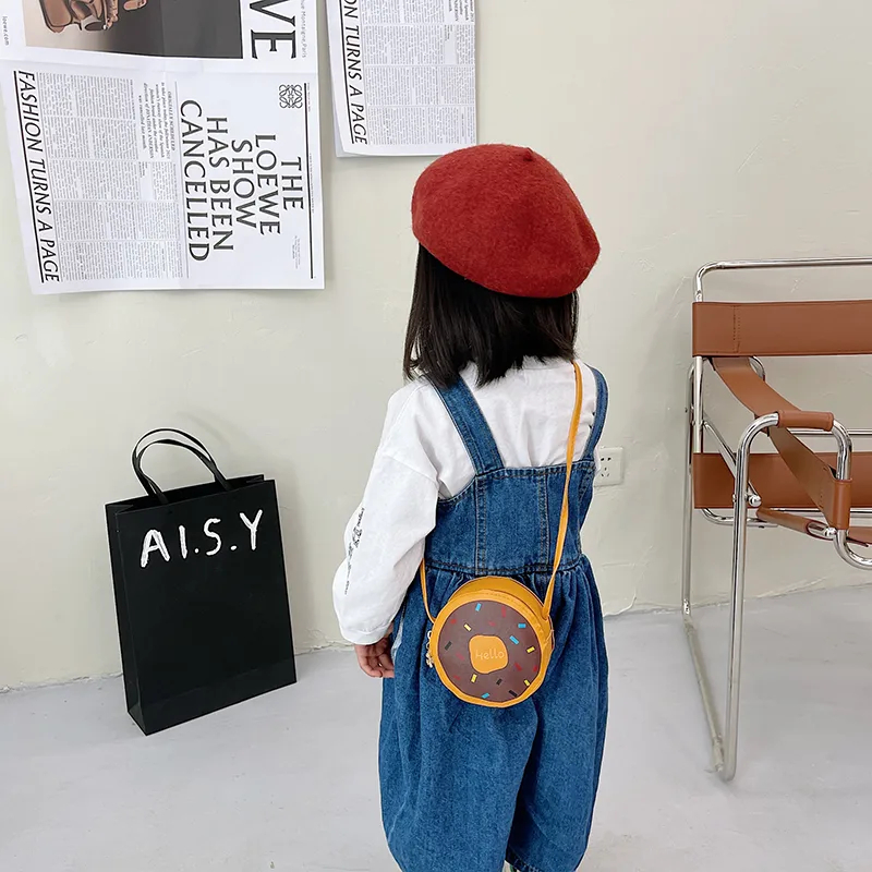 Kid'S Pu Leather Donuts Cute Round Zipper Shoulder Bag Crossbody Bag display picture 14