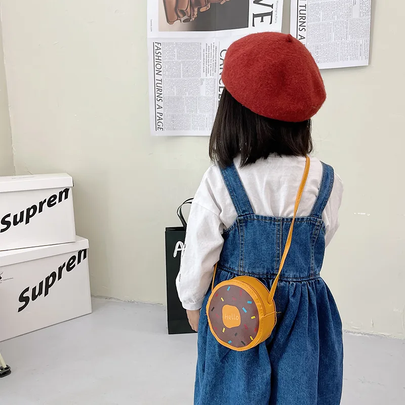 Kid'S Pu Leather Donuts Cute Round Zipper Shoulder Bag Crossbody Bag display picture 58