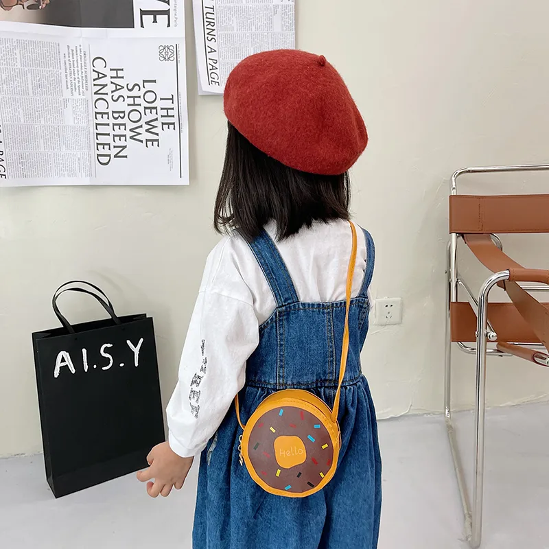 Kid'S Pu Leather Donuts Cute Round Zipper Shoulder Bag Crossbody Bag display picture 55