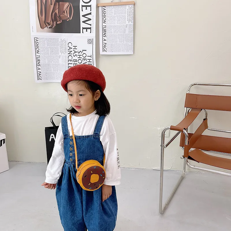 Kid'S Pu Leather Donuts Cute Round Zipper Shoulder Bag Crossbody Bag display picture 21