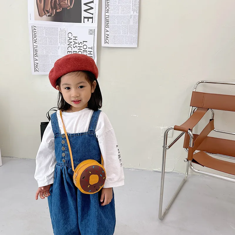 Kid'S Pu Leather Donuts Cute Round Zipper Shoulder Bag Crossbody Bag display picture 26