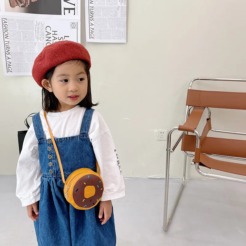 Kid'S Pu Leather Donuts Cute Round Zipper Shoulder Bag Crossbody Bag display picture 34
