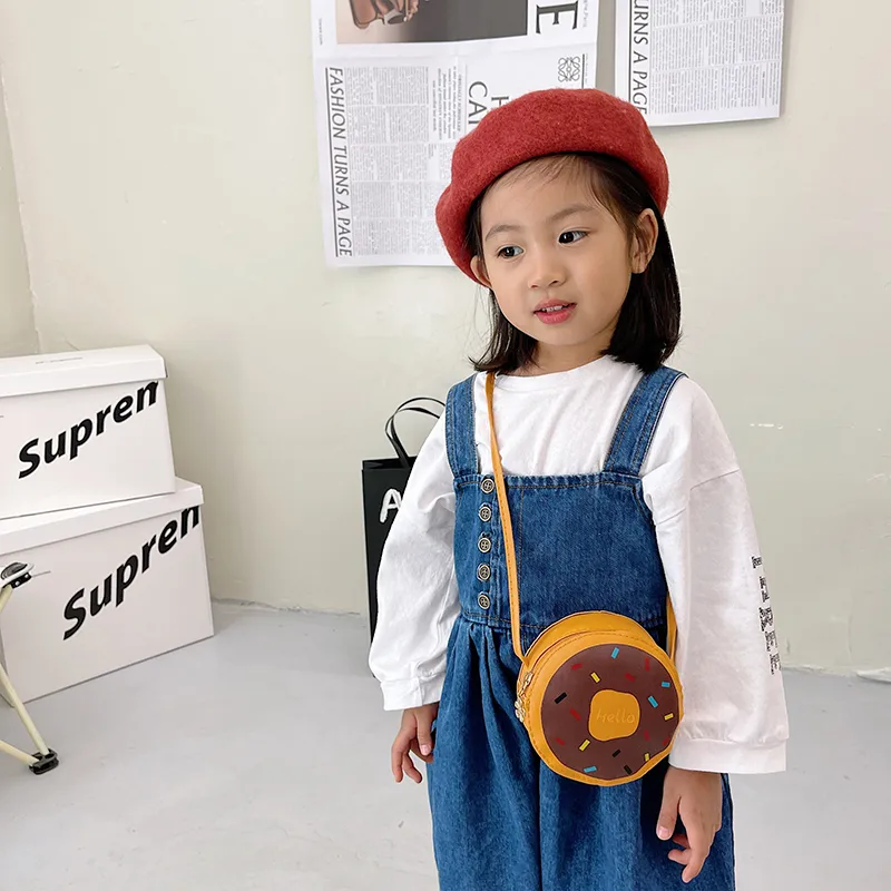 Kid'S Pu Leather Donuts Cute Round Zipper Shoulder Bag Crossbody Bag display picture 37