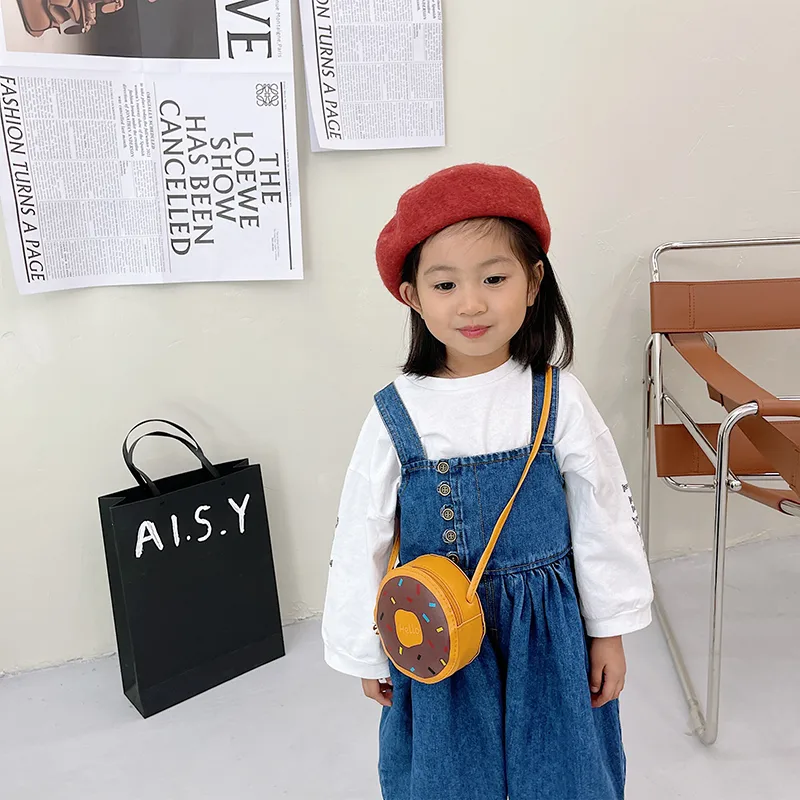 Kid'S Pu Leather Donuts Cute Round Zipper Shoulder Bag Crossbody Bag display picture 46