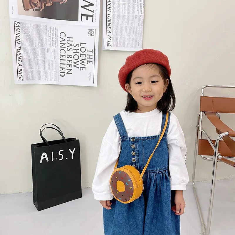 Kid'S Pu Leather Donuts Cute Round Zipper Shoulder Bag Crossbody Bag display picture 48