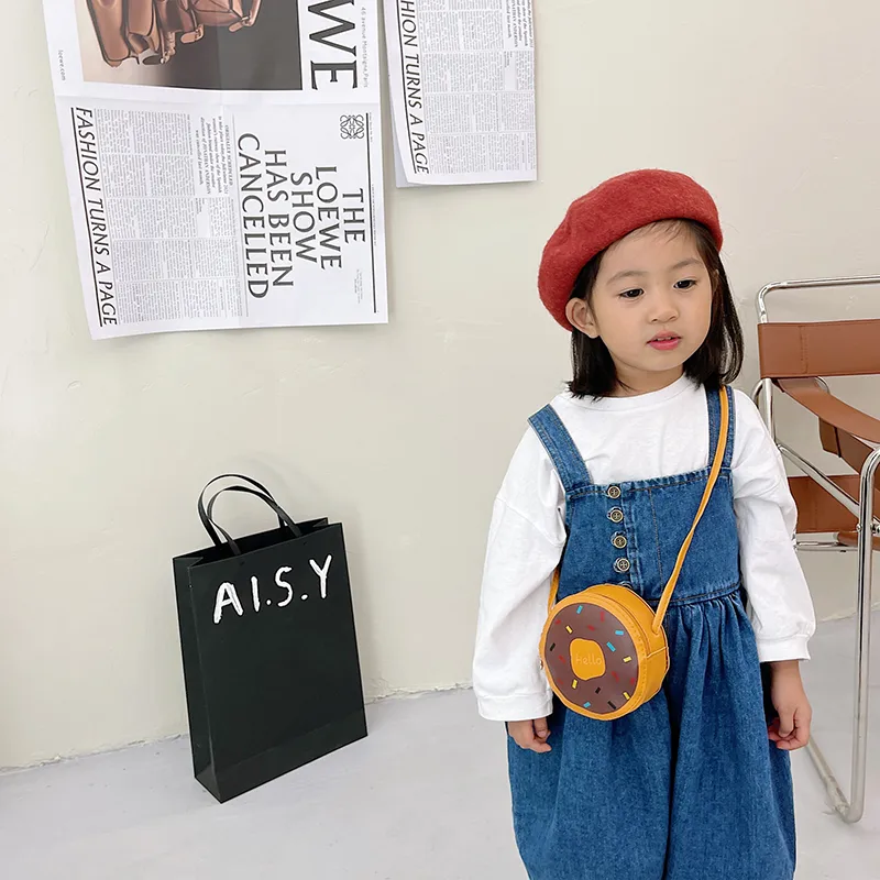 Kid'S Pu Leather Donuts Cute Round Zipper Shoulder Bag Crossbody Bag display picture 47