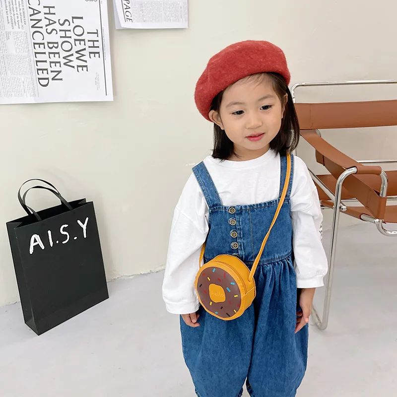 Kid'S Pu Leather Donuts Cute Round Zipper Shoulder Bag Crossbody Bag display picture 56
