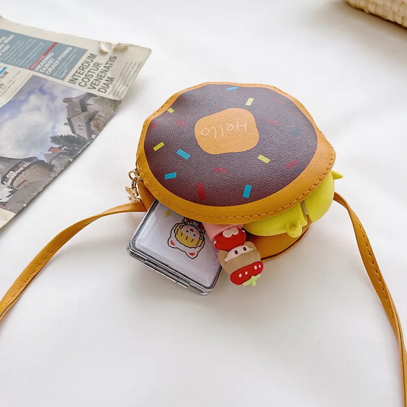 Kid'S Pu Leather Donuts Cute Round Zipper Shoulder Bag Crossbody Bag display picture 62
