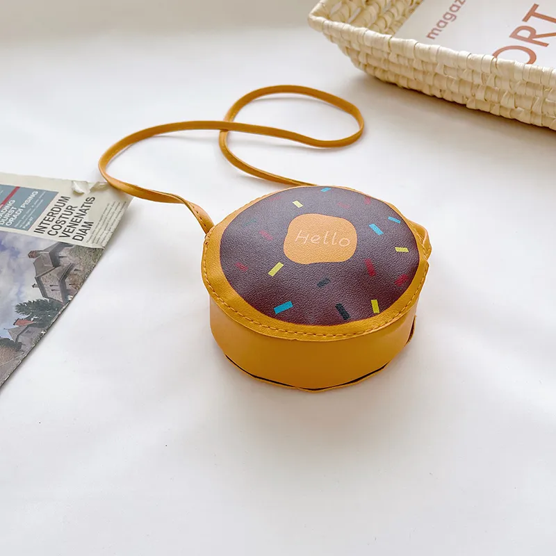 Kid'S Pu Leather Donuts Cute Round Zipper Shoulder Bag Crossbody Bag display picture 75