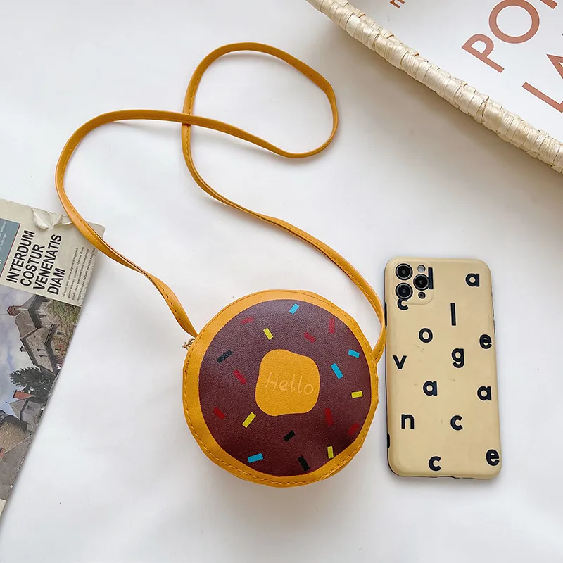 Kid'S Pu Leather Donuts Cute Round Zipper Shoulder Bag Crossbody Bag display picture 78