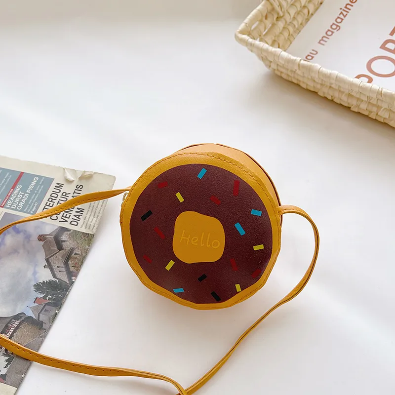 Kid'S Pu Leather Donuts Cute Round Zipper Shoulder Bag Crossbody Bag display picture 82
