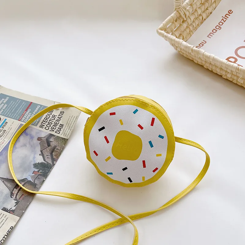 Kid'S Pu Leather Donuts Cute Round Zipper Shoulder Bag Crossbody Bag display picture 77