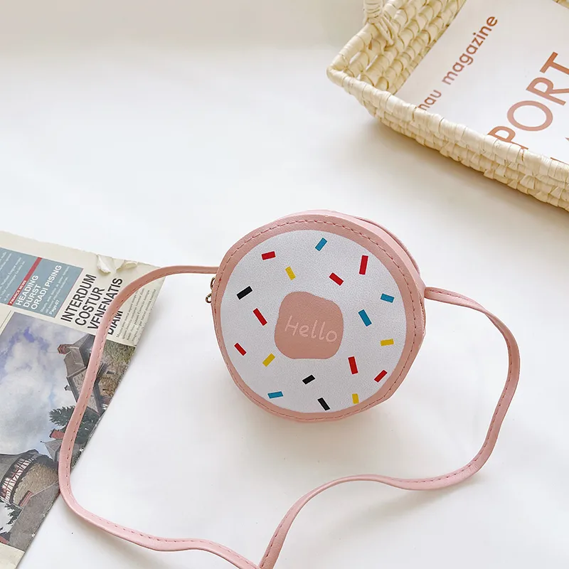 Kid'S Pu Leather Donuts Cute Round Zipper Shoulder Bag Crossbody Bag display picture 84
