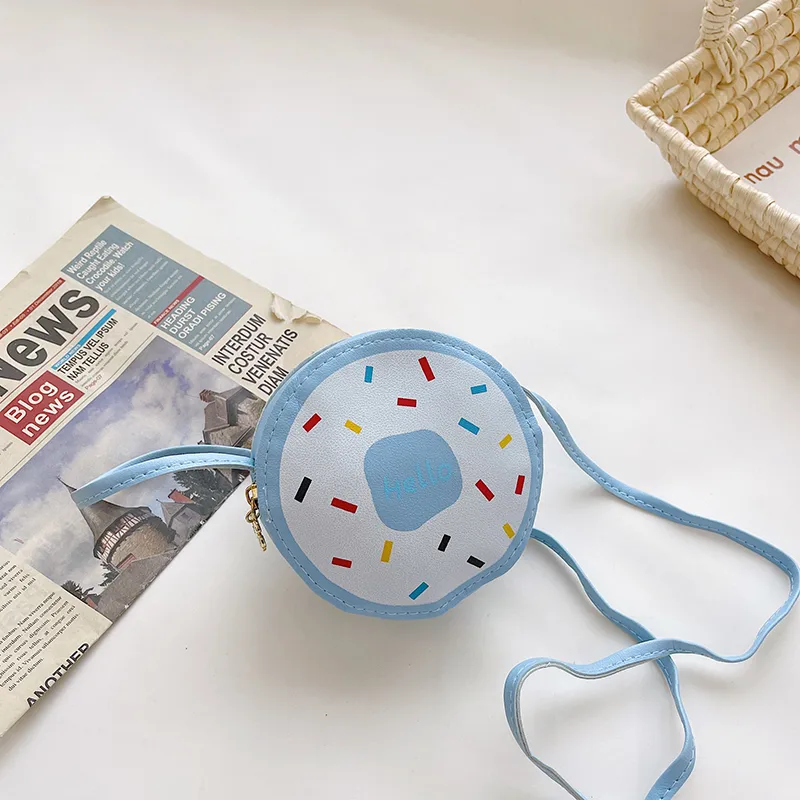 Kid'S Pu Leather Donuts Cute Round Zipper Shoulder Bag Crossbody Bag display picture 85