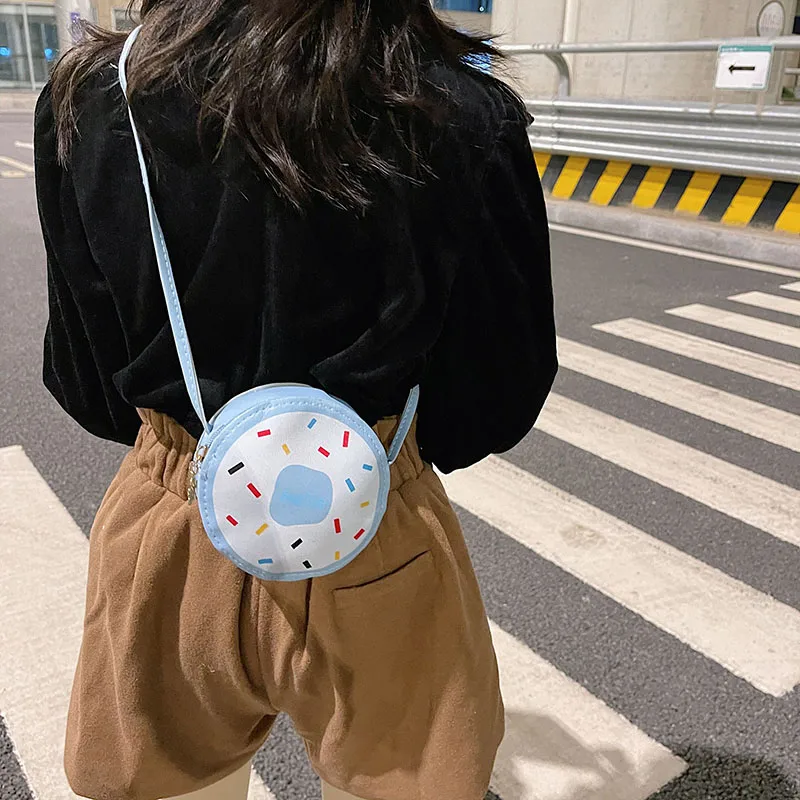 Kid'S Pu Leather Donuts Cute Round Zipper Shoulder Bag Crossbody Bag display picture 80