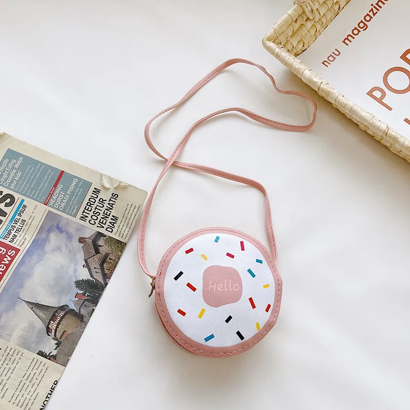 Kid'S Pu Leather Donuts Cute Round Zipper Shoulder Bag Crossbody Bag display picture 93